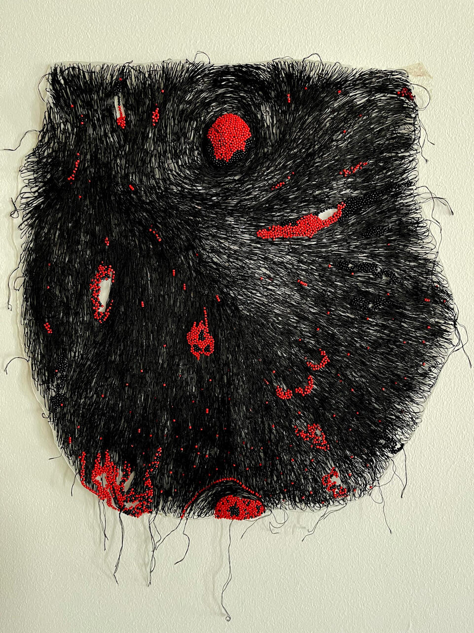 “Ritual Spirit”, 2024. Hand embroidery and beads on tulle, size 36x45 cm